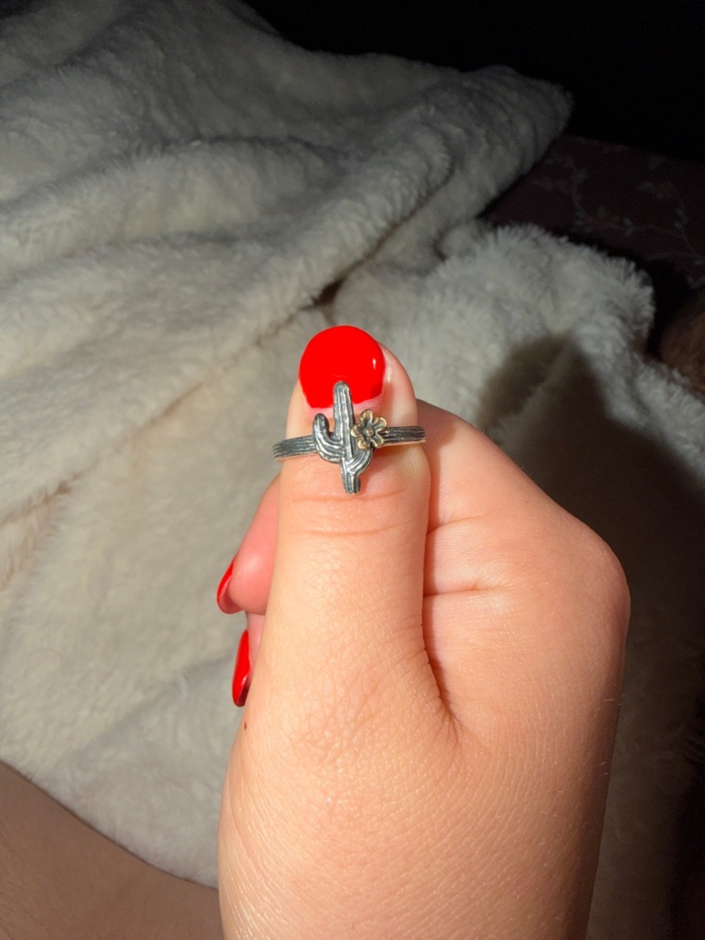 James Avery cactus ring. Bronze and silver. Retired!